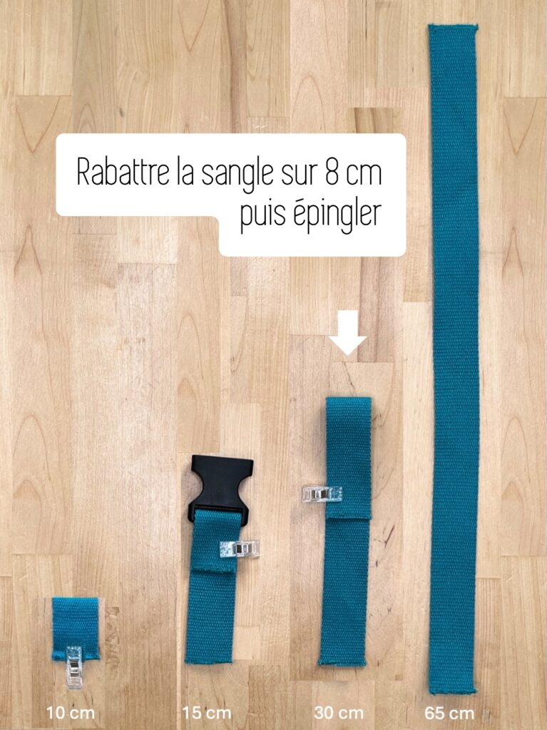 Rabattre la sangle sur 8 cm